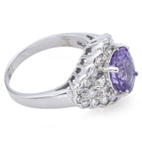 Estate 18K White Gold 2.19 Ct Purple Cuprian & 1.50 TCW Diamond Cocktail Ring