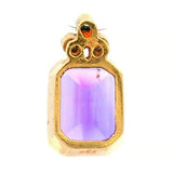 Estate18K Yellow Gold Amethyst & Diamond Pendant