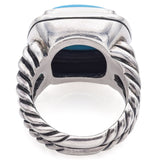 David Yurman Sterling Silver Albion Turquoise Cable Ring