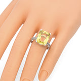 Effy 14K White Gold 10.5 Ct. Lemon Quartz Diamond Cocktail Ring