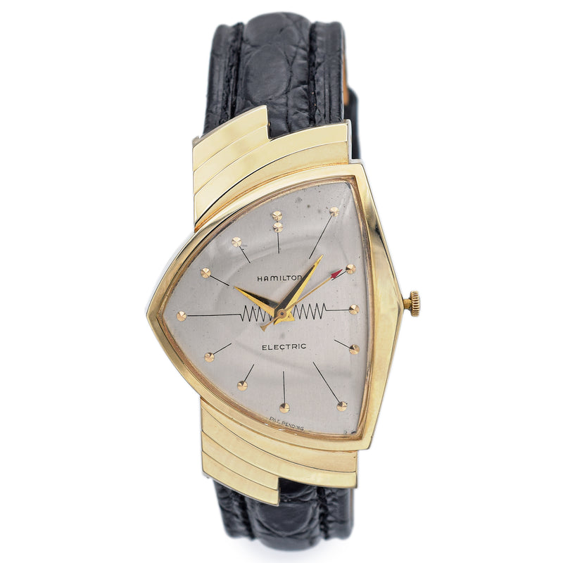 Hamilton Ventura Men's 14K Yellow Gold Electric Wristwatch – Blue
