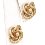 Antique 13K Yellow Gold Love Knot Stud Earrings