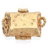 Vintage 9K Yellow Gold Treasure Chest Opens to Reveal Treasures Charm Pendant