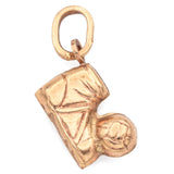 Vintage 18K Yellow Gold Soccer Shoe and Ball Charm Pendant 1.1 Grams