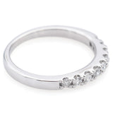 14K White Gold 0.27 TCW Diamond Semi-Eternity Band Ring Size 5.25