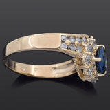 Estate Sapphire & 0.64 TCW Diamond 14K Yellow Gold Band Ring Size 6.25