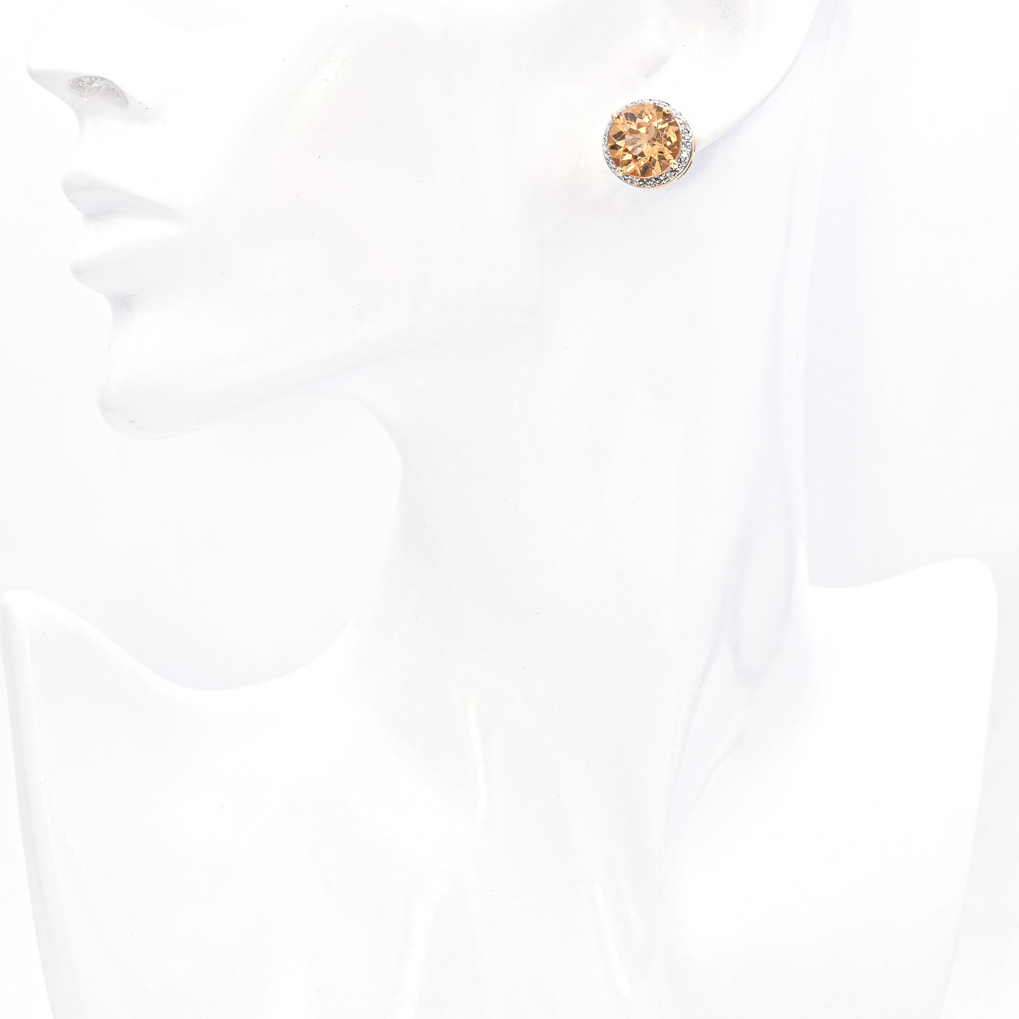 John C. Rinker 14K Yellow Gold 5.15 Ct. Citrine Halo Stud Earrings