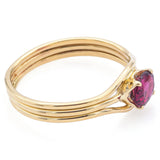 Vintage 18K Yellow Gold Rubellite Band Ring Size 6.75