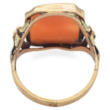 Antique 10K Yellow Gold Cameo Shell Cocktail Ring Size 5.5