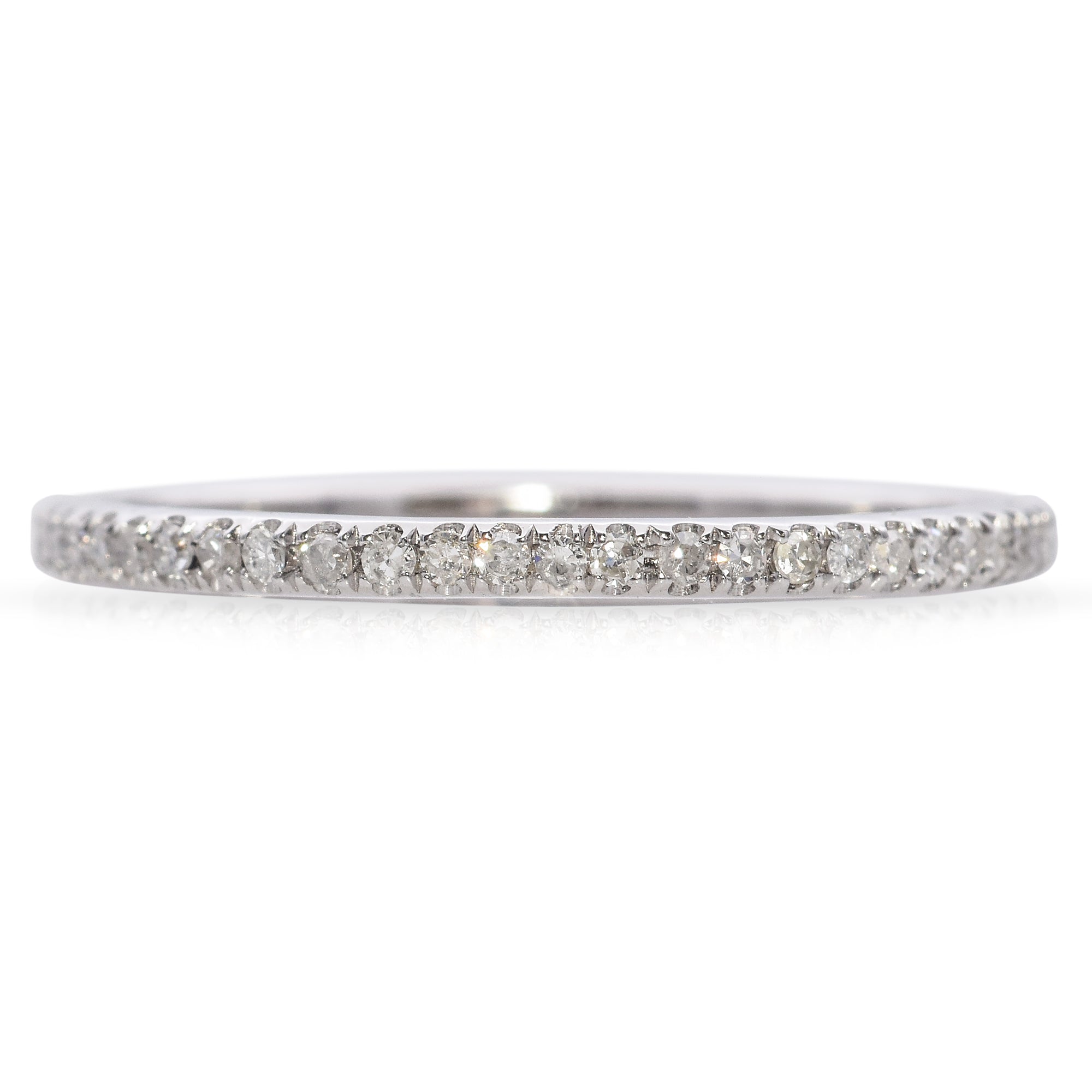 14K White Gold 0.3 TCW Diamond Eternity Wedding Band Ring