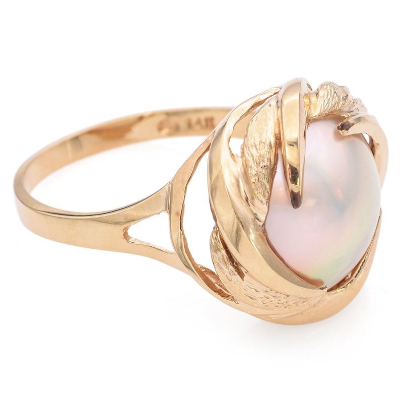 14K Yellow Gold Mabe Pearl Ring