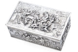 Antique Sterling Silver Repousse Table Box Netherlands 7x4x2.75 Inches