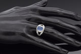 Vintage 18K White Gold Chalcedony & 0.55 TCW Diamond Band Ring Size 6.25