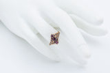 Antique 8K Yellow Gold Garnet & Seed Pearl Band Ring Size 4.75