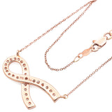 Rafa 14K Rose Gold 0.54 TCW Diamond Ribbon Pendant Necklace 17 Inches