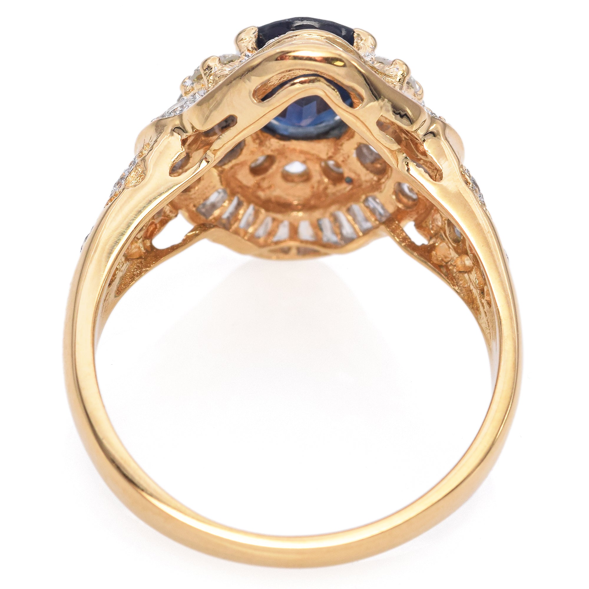 18K Yellow Gold 1.65 Ct. Sapphire and Diamond Ring