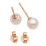 14K Yellow Gold Pearl Beaded Strand Necklace & Stud Earrings Set