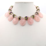 Lot of 2 Multi-Stone Beaded Strand Statement Bib Necklaces 480 Grams