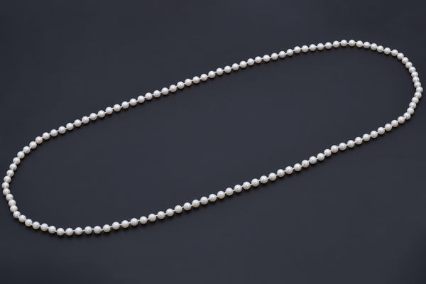 Vintage 6.5-7 mm Pearl Beaded Strand Necklace 38 Inches