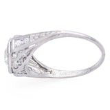 Antique Art Deco Platinum 0.85 TCW Diamond Ring Size 7.5