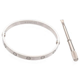 Cartier 18K White Gold 1993 Love Bracelet Size 17