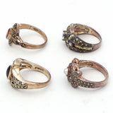 Lot of 4 Vintage Judith Jack Sterling Silver Multi-Stone Rings Size 7 - 8.25