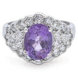 Estate 18K White Gold 2.19 Ct Purple Cuprian & 1.50 TCW Diamond Cocktail Ring