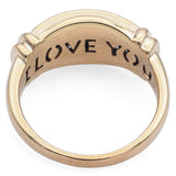 Vintage 10K Yellow Gold 0.52 TCW Diamond "I Love You" 3-Row Band Ring Size 7