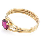 Vintage 18K Yellow Gold Rubellite Band Ring Size 6.75