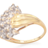 14K Yellow Gold Diamond Cluster Ring