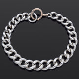 JS Signed Antique 1899 Birmingham Sterling Silver Chain Bracelet with GF Clasp