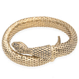 Vintage Whiting Davis Mesh Gold Plated Snake Serpent Coil Wrap Bracelet