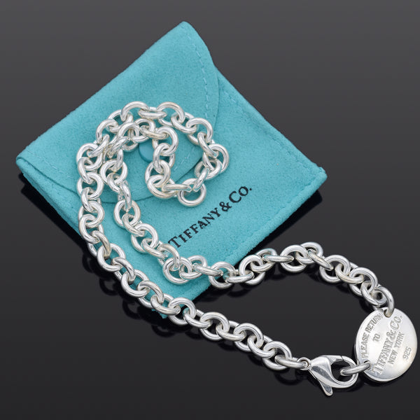 Tiffany Return To Tiffany Oval tag Necklace 925 61.1g Silver｜a0796003｜ALLU  UK｜The Home of Pre-Loved Luxury Fashion