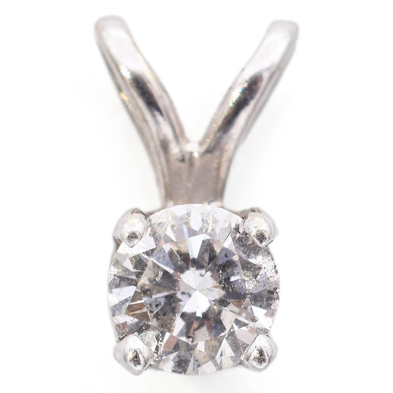 Vintage 10K White Gold Diamond Pendant