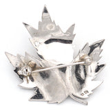 Vintage Mikimoto Sterling Silver Pearl Maple Leaf Brooch Pin