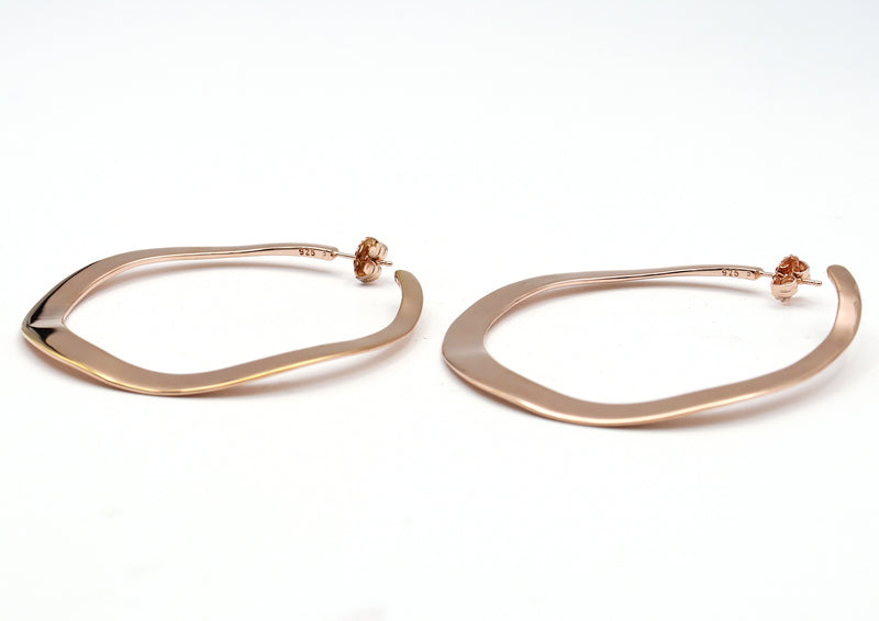 Estate IPPOLITA Rose Gold Vermeil Sterling Silver Hammered Hoop Earrings