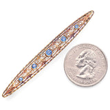 Antique 14K Yellow Gold Sapphire Bar Brooch Pin