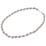 Vintage Sterling Silver Chunky Rope Chain Necklace