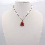 Vintage Barse Carnelian Sterling Silver Magnetic Bail Pendant Earrings Set