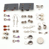 Lot of 16 Judith Jack Sterling Silver Multi-Stone Earrings and Brooch 101 Grams