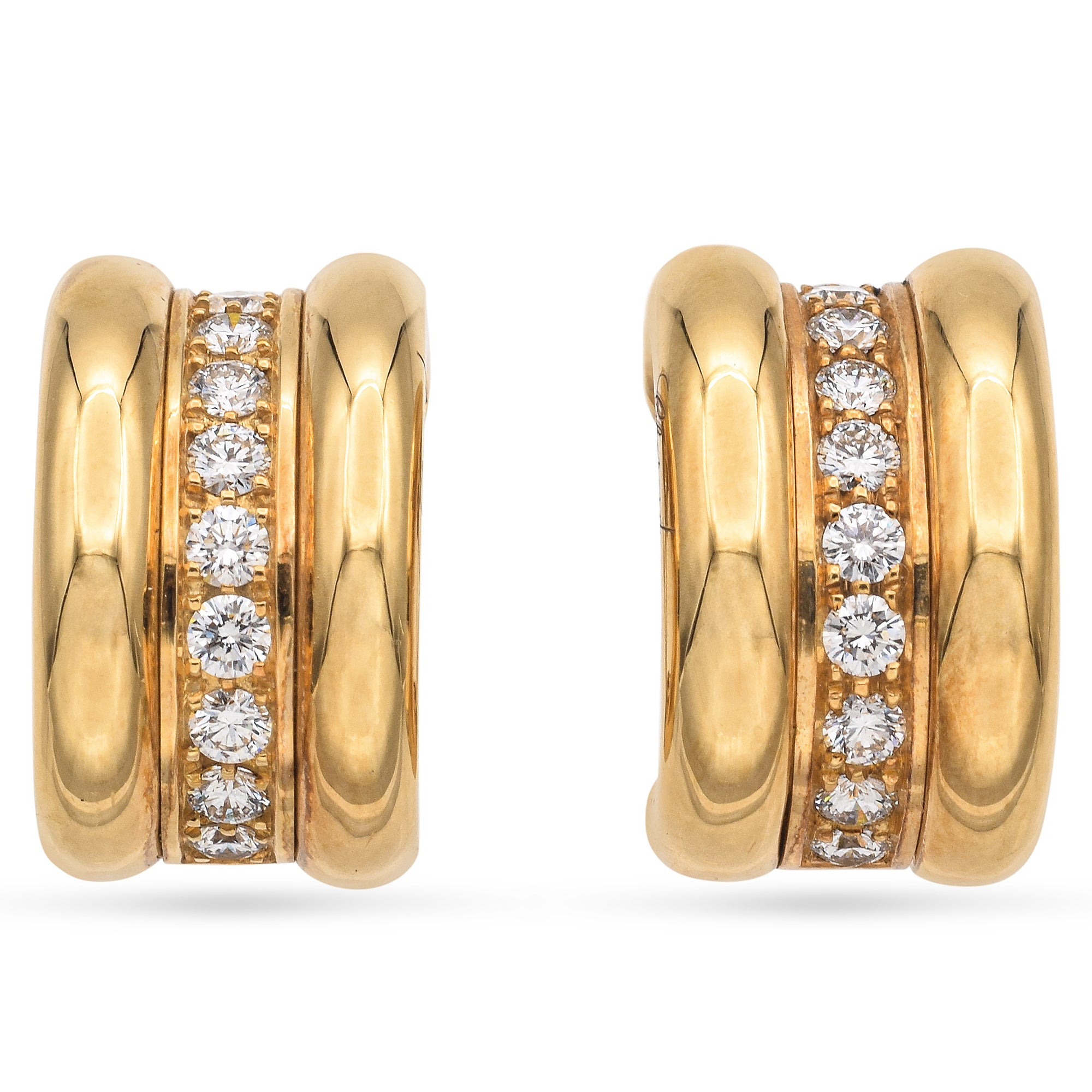 Chopard 18K Yellow Gold 0.66 TCW Diamond La Strada Hoop Earrings