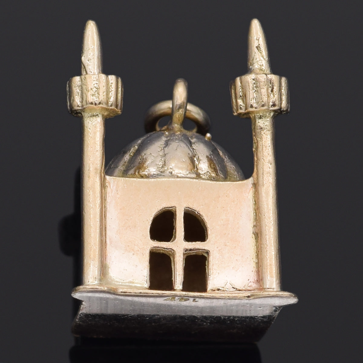 Vintage 14K Yellow Gold Mosque Charm Pendant