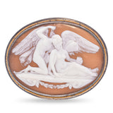 Antique Sterling Silver Psyche & Eros Brooch