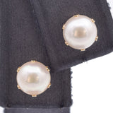 3 Pairs Vintage 14K Yellow Gold Round Pearl Stud Earrings