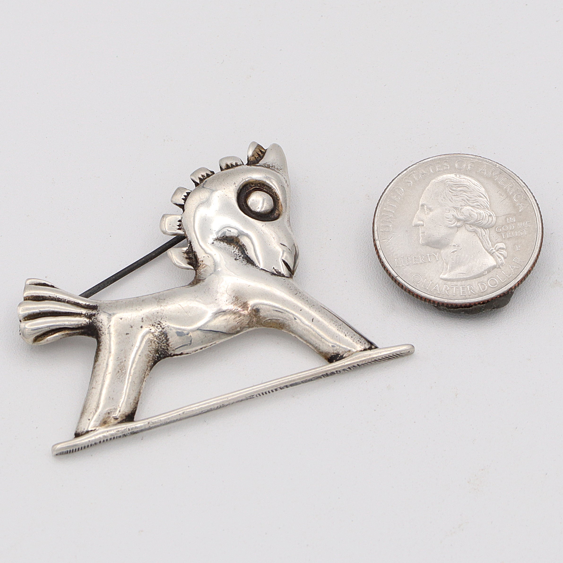 Vintage Sterling Silver Toy Horse Brooch Pin