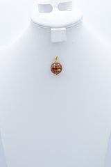 Vintage 14K Yellow Gold Multi-Stone Globe World Charm Pendant