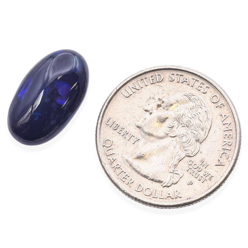 6.44 Ct Cabochon Loose Black Opal