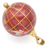 Vintage 14K Yellow Gold Multi-Stone Globe World Charm Pendant