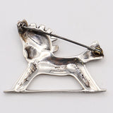 Vintage Sterling Silver Toy Horse Brooch Pin