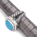 David Yurman Sterling Silver Albion Turquoise Cable Ring